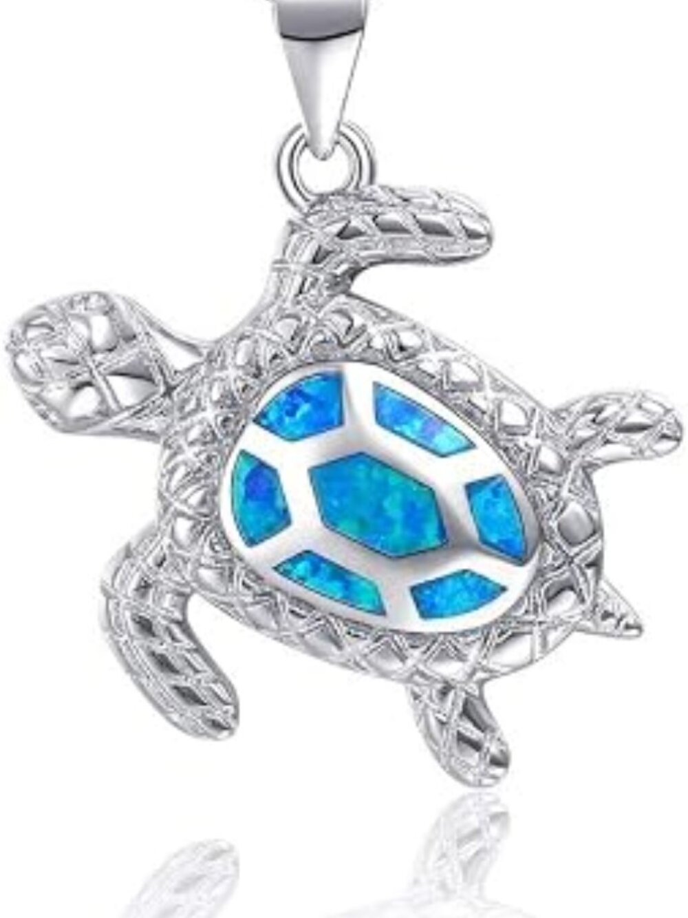 Blue Opal Sea Turtle Necklace Sterling Silver Necklace NWT